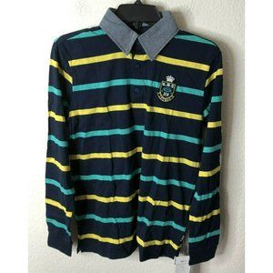 Leo&Lily Boys' Long Sleeve Cardigan Rugby Polo Shi